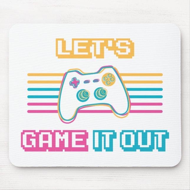 Let's game it out - Retro style Mouse Mat (Front)