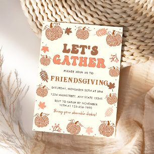 Let's Gather Pumpkin Friendsgiving Invitation