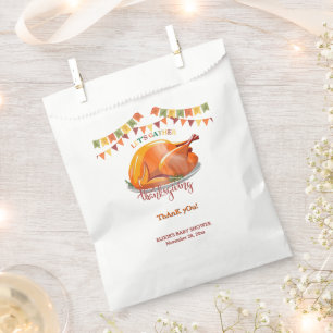 Let's Gather Thanksgiving Turkey Feast Baby Shower Favour Bags