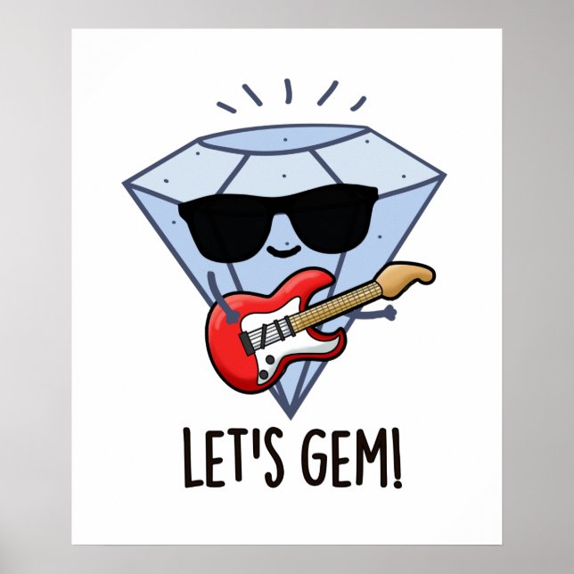 Let's Gem Funny Jewel Pun  Poster (Front)