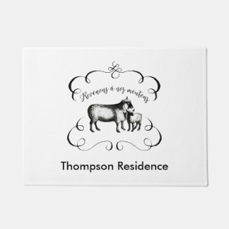 Let's Get Back to Our Sheep - Funny Vintage Farm Doormat