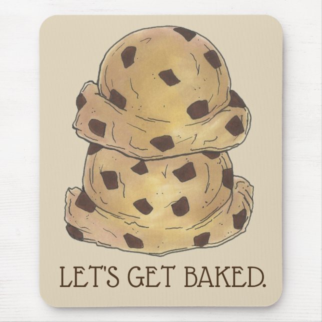 Let's Get Baked Chocolate Chip Cookie Dough Foodie Mouse Mat (Front)