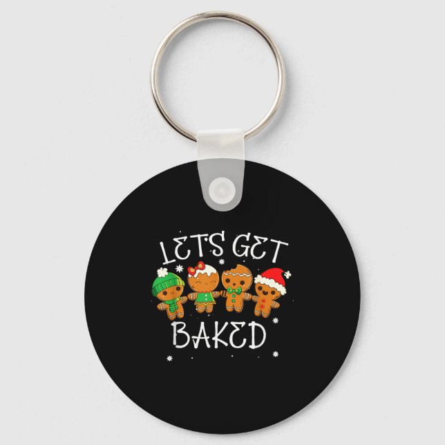 Let's Get Baked Cookie Baking Team Gingerbread Chr Key Ring (Front)