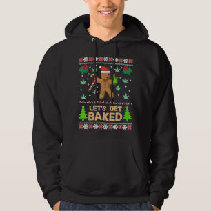 Lets Get Baked Cookie Weed Xmas Ugly Christmas Swe Hoodie