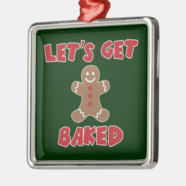 Let's Get Baked Funny Christmas Ornaments (Left)