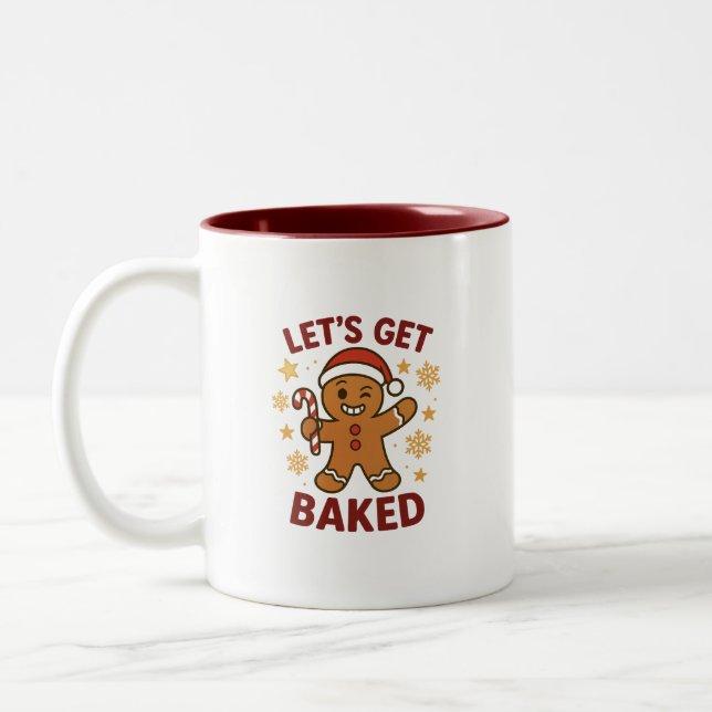 Let's Get Baked - Gingerbread Man Two-Tone Mug (Left)