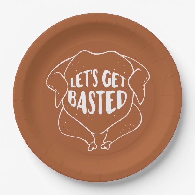Let's Get Based Friendsgiving Napkins Paper Plate (Front)