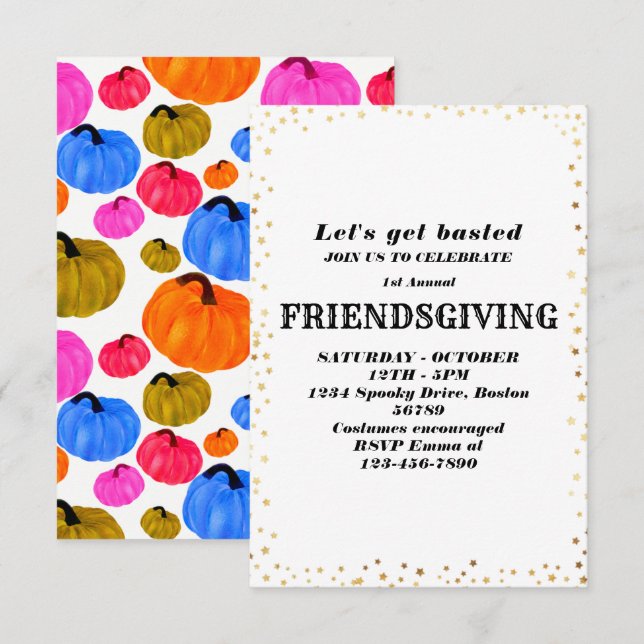 Let's Get Basted | Friendsgiving invitation (Front/Back)