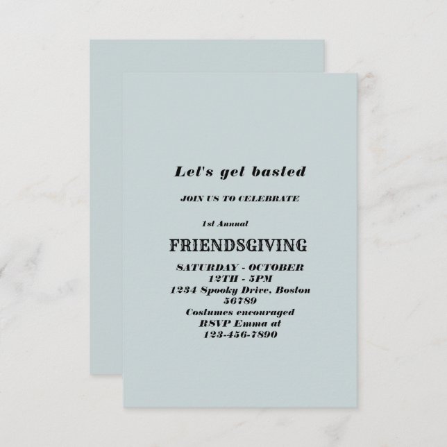 Let's Get Basted | Friendsgiving invitation (Front/Back)