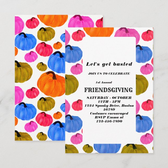 Let's Get Basted | Friendsgiving invitation (Front/Back)