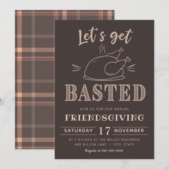 Let's get basted | Friendsgiving invitation (Front/Back)