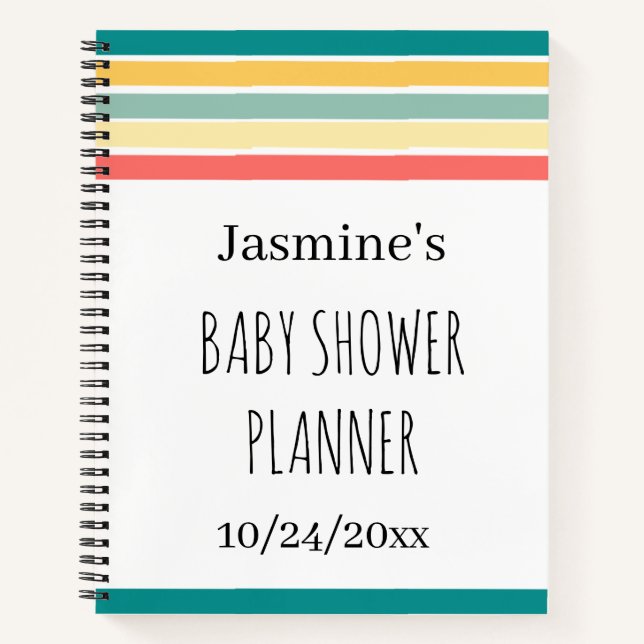 Let's Get Beachy Baby Shower Planner Notebook (Front)