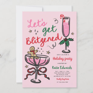 Let's Get Blitzened Christmas Cocktail Party Invitation