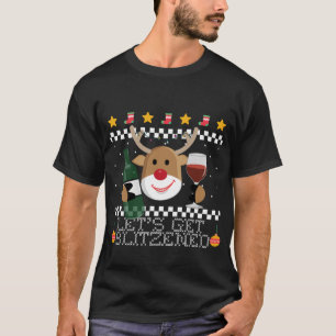 Let's Get Blitzened Ugly Christmas Sweater Reindee