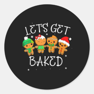Lets Get Byked Cookie Xmas Ugly Christmas Classic Round Sticker