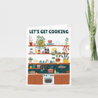 LET'S GET COOKING Cute Kitchen Illustration Custom