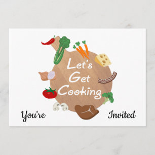 Let's Get Cooking Cutting Board Invitation