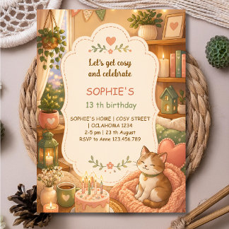 Let's get cosy and celebrate kids birthday invitation