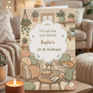 Let's get cosy and celebrate kids birthday invitation