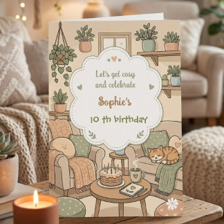 Let's get cosy and celebrate kids birthday invitation