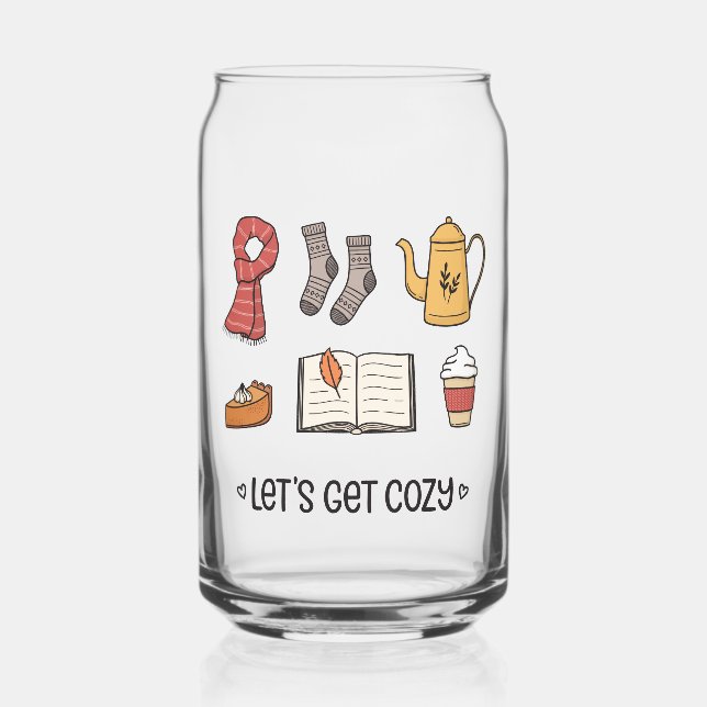 Let's Get Cosy Can Glass (Front)