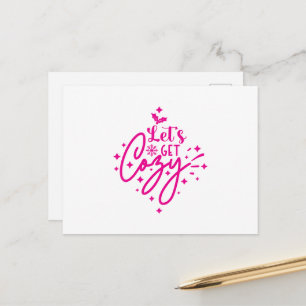 Let's Get Cozy Christmas Postcard