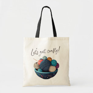 Let's Get Crafty! Yarnball Art   Craft Tote Bag