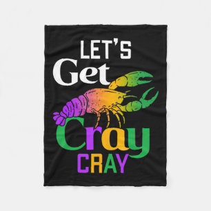 Let's Get Cray Cray Crawfish Costume Boys Men Mard Fleece Blanket