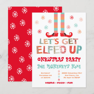 Let's Get Elfed Up Christmas Holiday Party Invitation