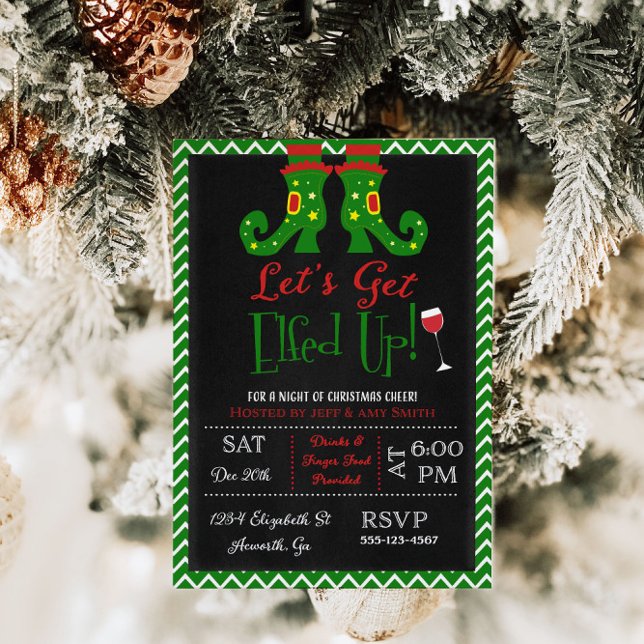 Lets Get Elfed Up Christmas Party Invitation (Creator Uploaded)