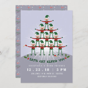 Let's Get Elfed Up Christmas Party Invite