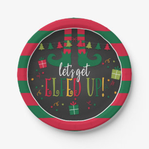 Let's Get Elfed Up Christmas Party Paper Plate
