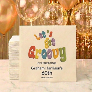 Let's Get Groovy 60th Birthday Party Napkin