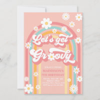 Let's Get Groovy Boho Daisy Rainbow Birthday