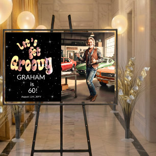 Let's Get Groovy Men's 60th Birthday Photo Poster