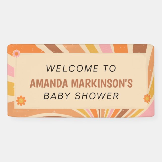Let's Get Groovy Retro Baby Shower Banner (Horizontal)