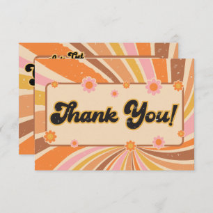 Let's Get Groovy Retro Baby Shower Thank You Card