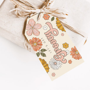 Let's Get Groovy Vintage Floral Girls Favour Gift Tags
