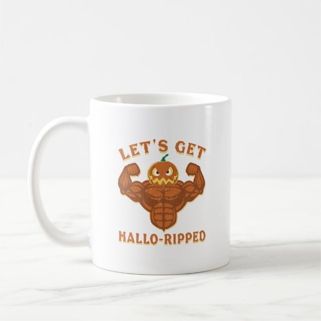 Let's Get Hallo Ripped Halloween Workout Coffee Mug (Left)
