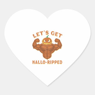 Let's Get Hallo Ripped Halloween Workout Heart Sticker