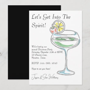 "Let's Get Into The Spirit" Christmas Party Invitation