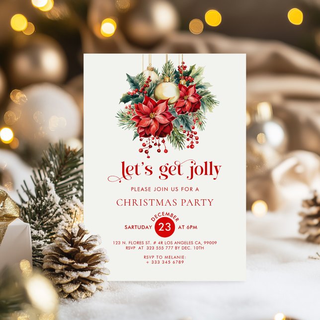 Let's Get Jolly Christmas Party Invitation (Creator Uploaded)
