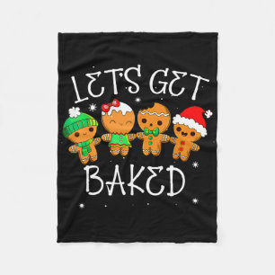 Lets Get Ked Cookie Xmas Ugly Christmas Fleece Blanket