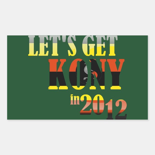 Let's get Kony in 2012 stickers: Uganda Flag Rectangular Sticker (Front)
