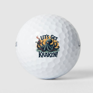 Let's Get Kraken Funny Rum Drinking Octopus Golf Balls