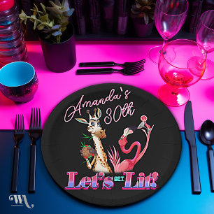 Let's Get Lit Adult Cocktail Birthday  Paper Plate