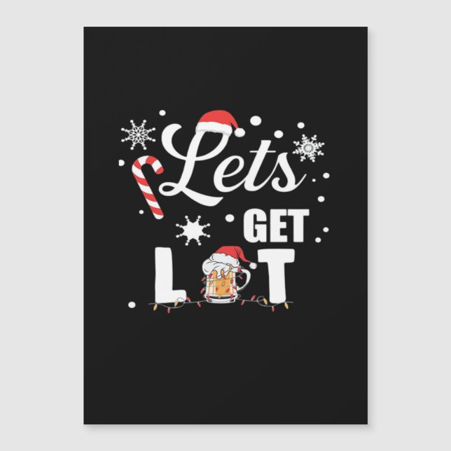 Let's Get Lit Adult Funny X-mas Christmas Essentia (Front)