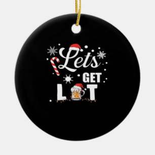 Let's Get Lit Adult Funny X-mas Christmas Essentia Ceramic Tree Decoration