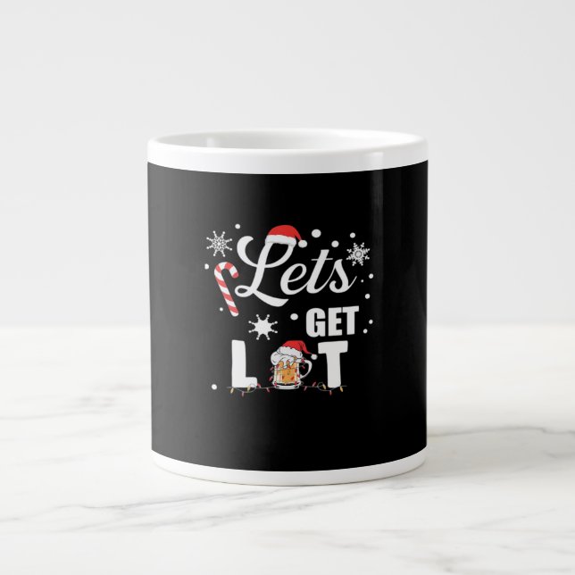 Let's Get Lit Adult Funny X-mas Christmas Essentia Large Coffee Mug (Front)