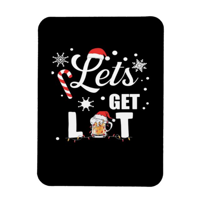 Let's Get Lit Adult Funny X-mas Christmas Essentia Magnet (Vertical)